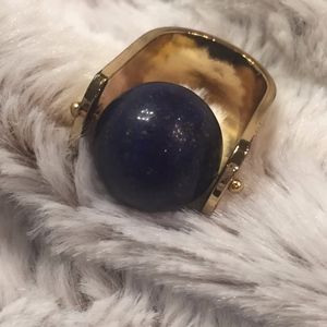Banana Republic Gold Ring with Blue Lapis Stone